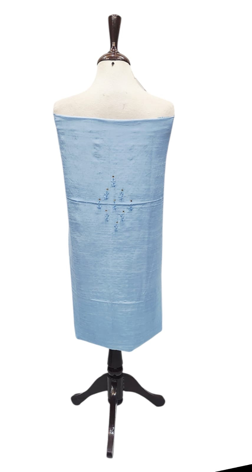 Raw silk shirt and duppatta sky blue shade
