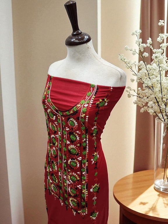 Sale wali lawn shirt Maroon shade