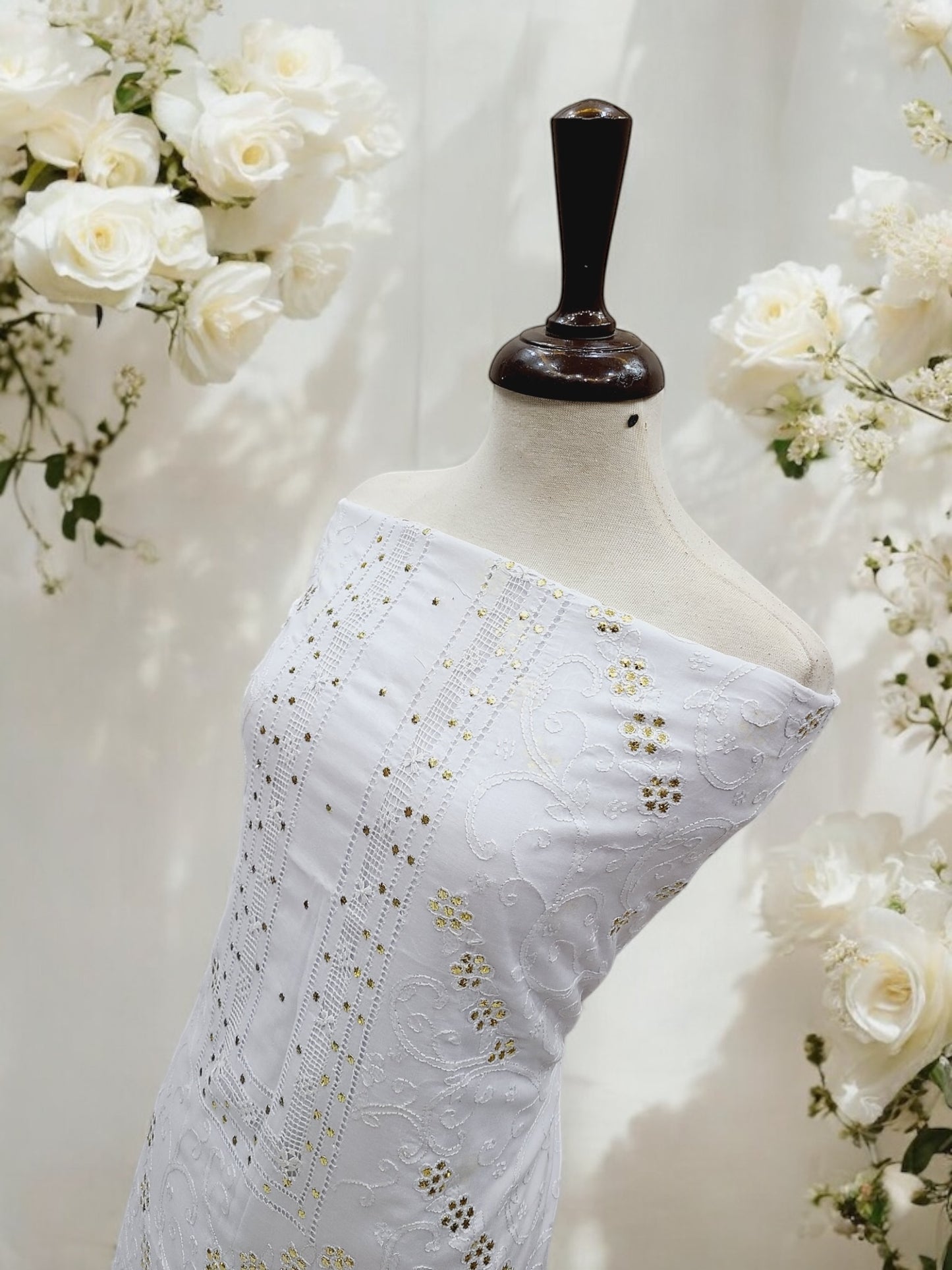 White Chikankari with Mukesh