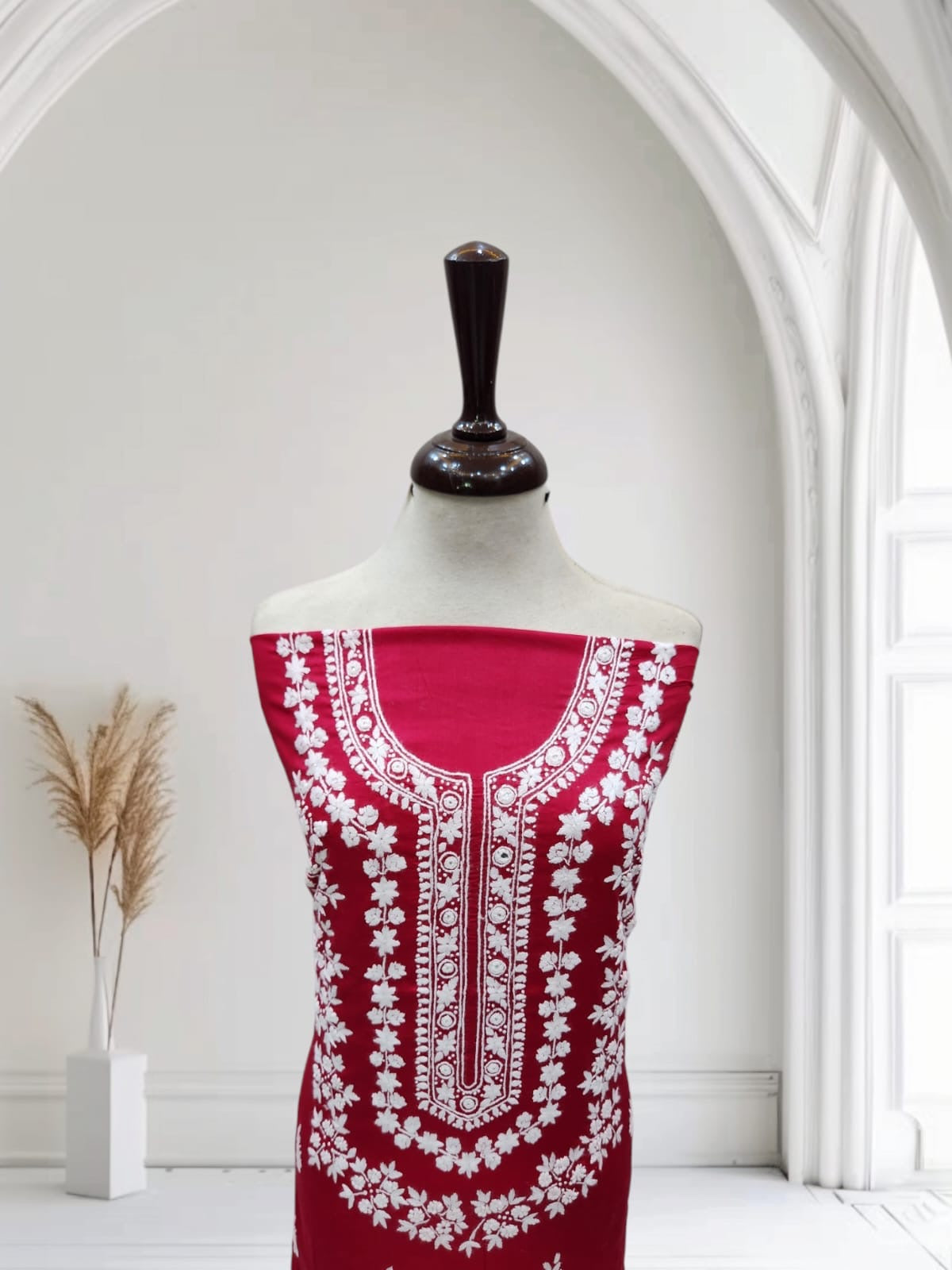 Budget friendly Hand Embroidered Red