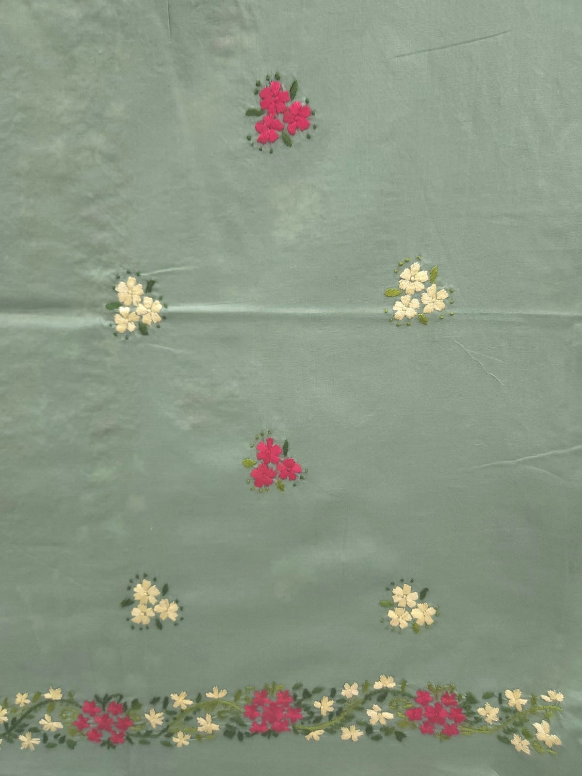 New shade lawn hand Embroidered shirt