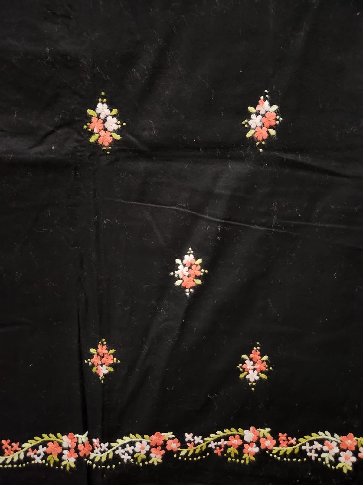 Black lawn hand embroidered shirt