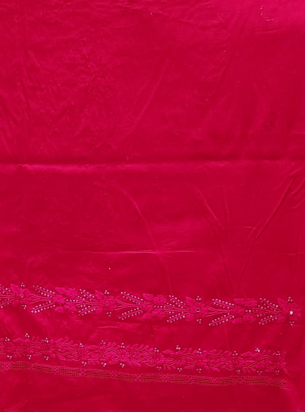 Hotpink adda work with tarkashi and mirror lawn shirt