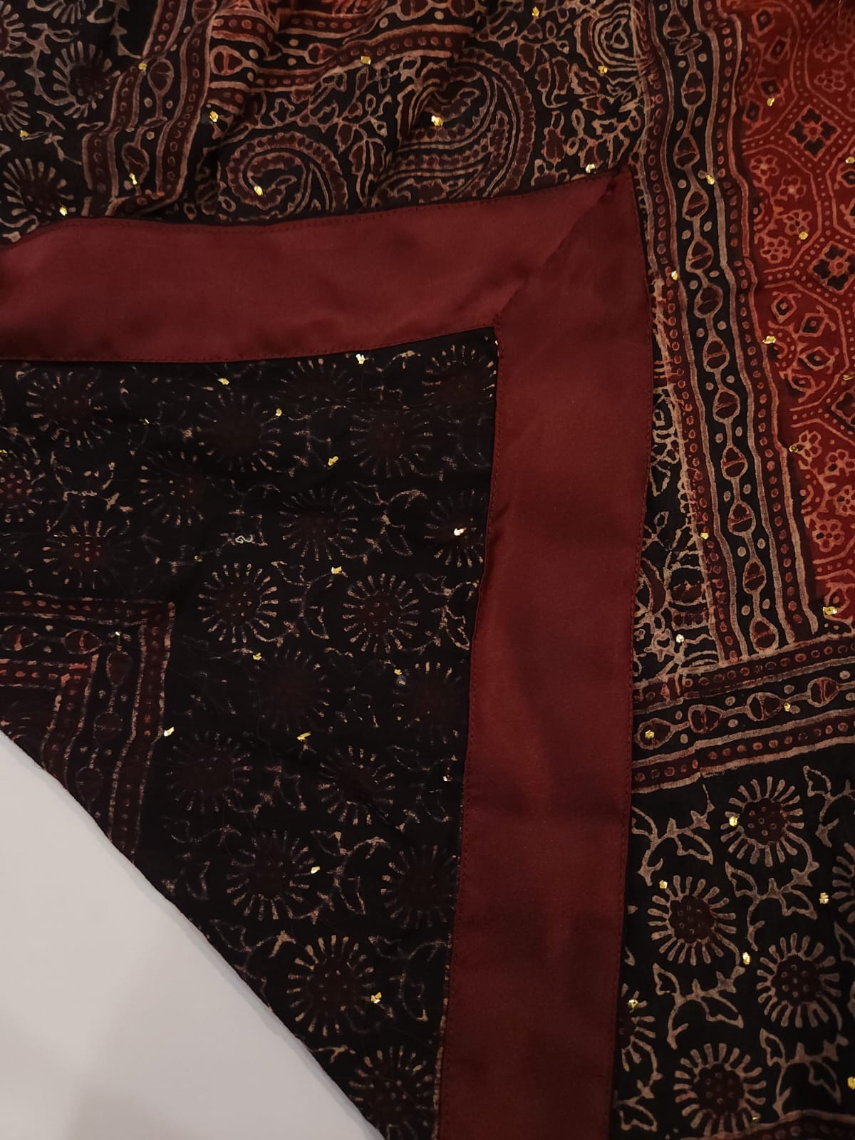 Lawn Natural dyed Mukesh studs Shawl