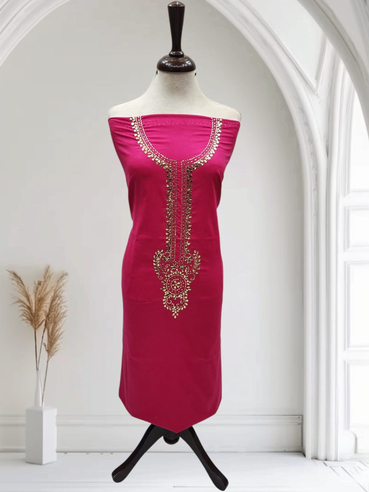 Hotpink Mukesh Lawn Shirt