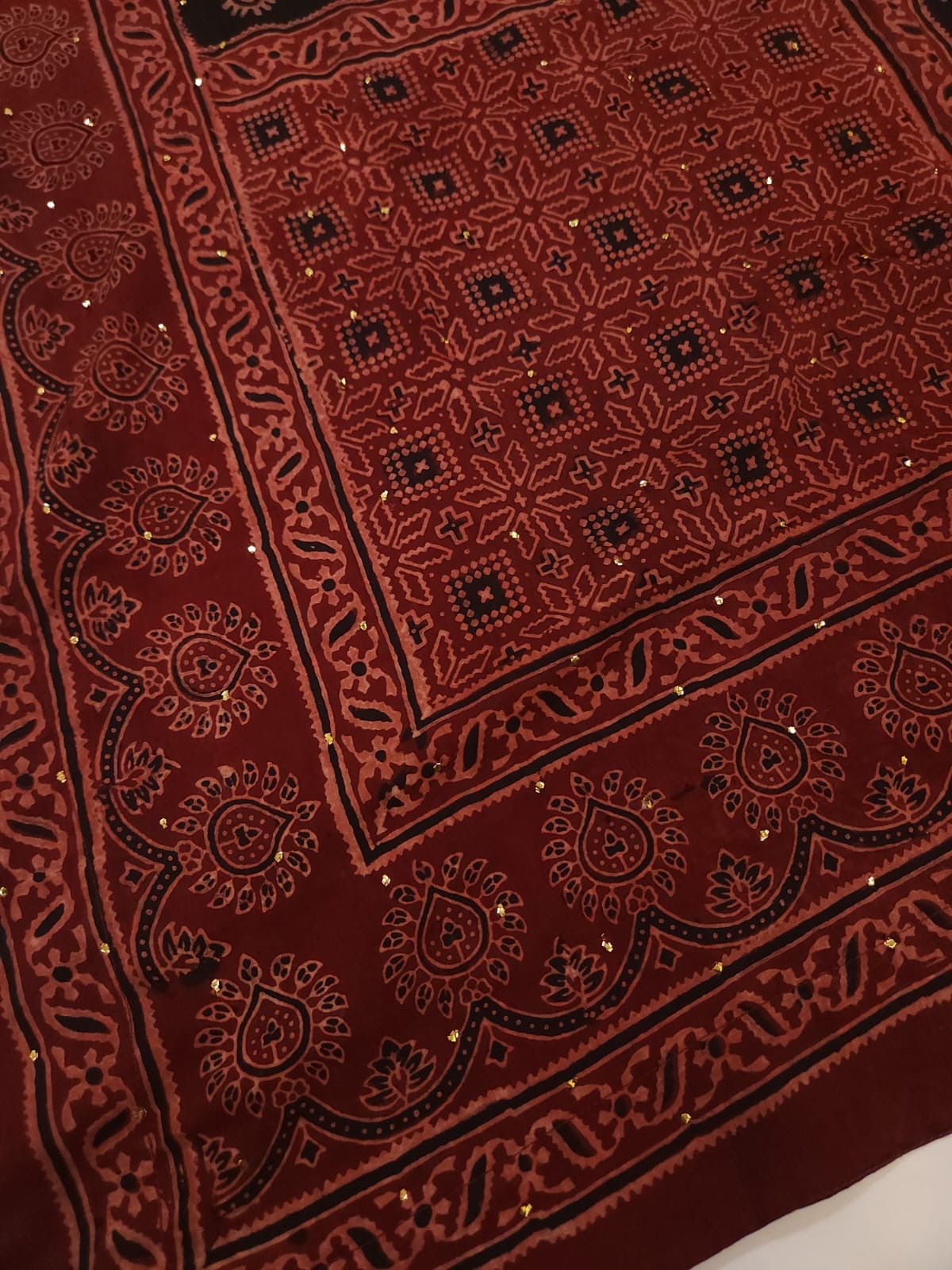 Lawn Natural dyed Shawl with Mukesh Studs