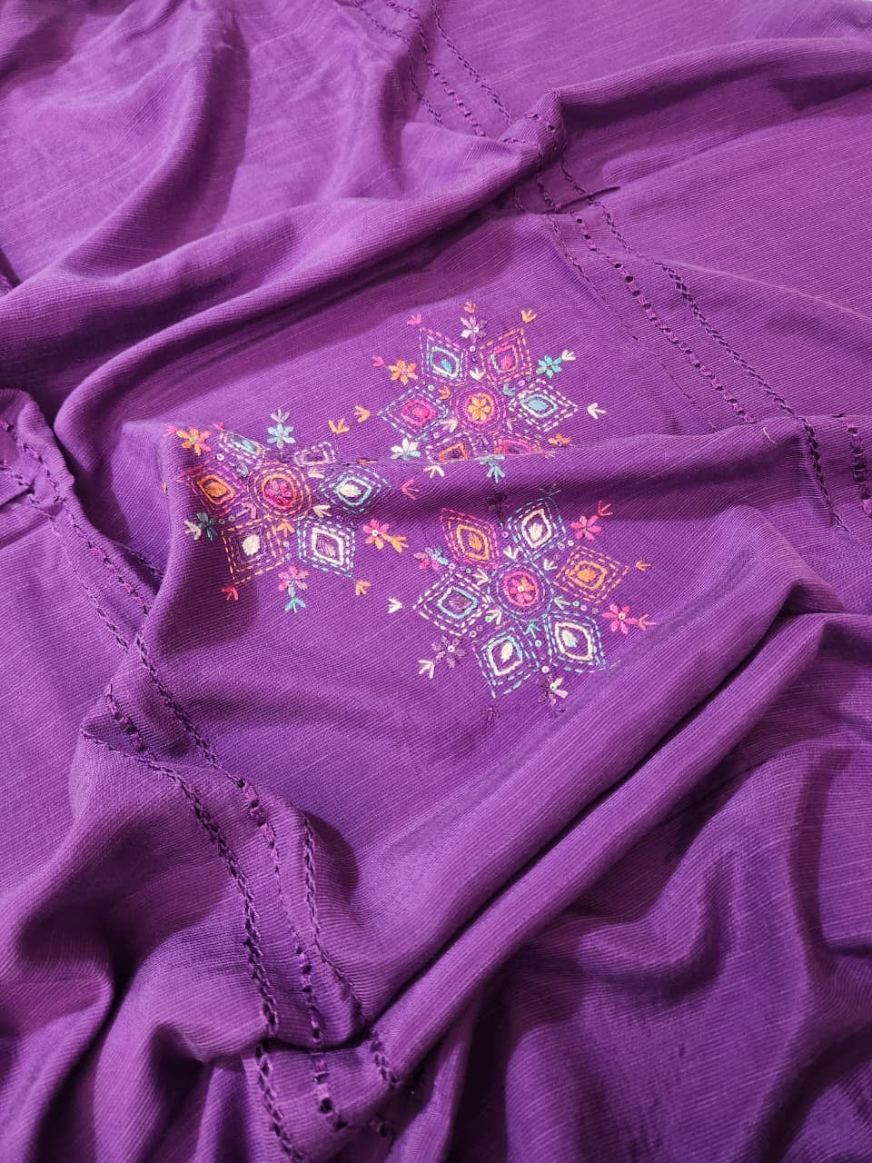 Raw Silk Tarkashi with kantha Eid Collection