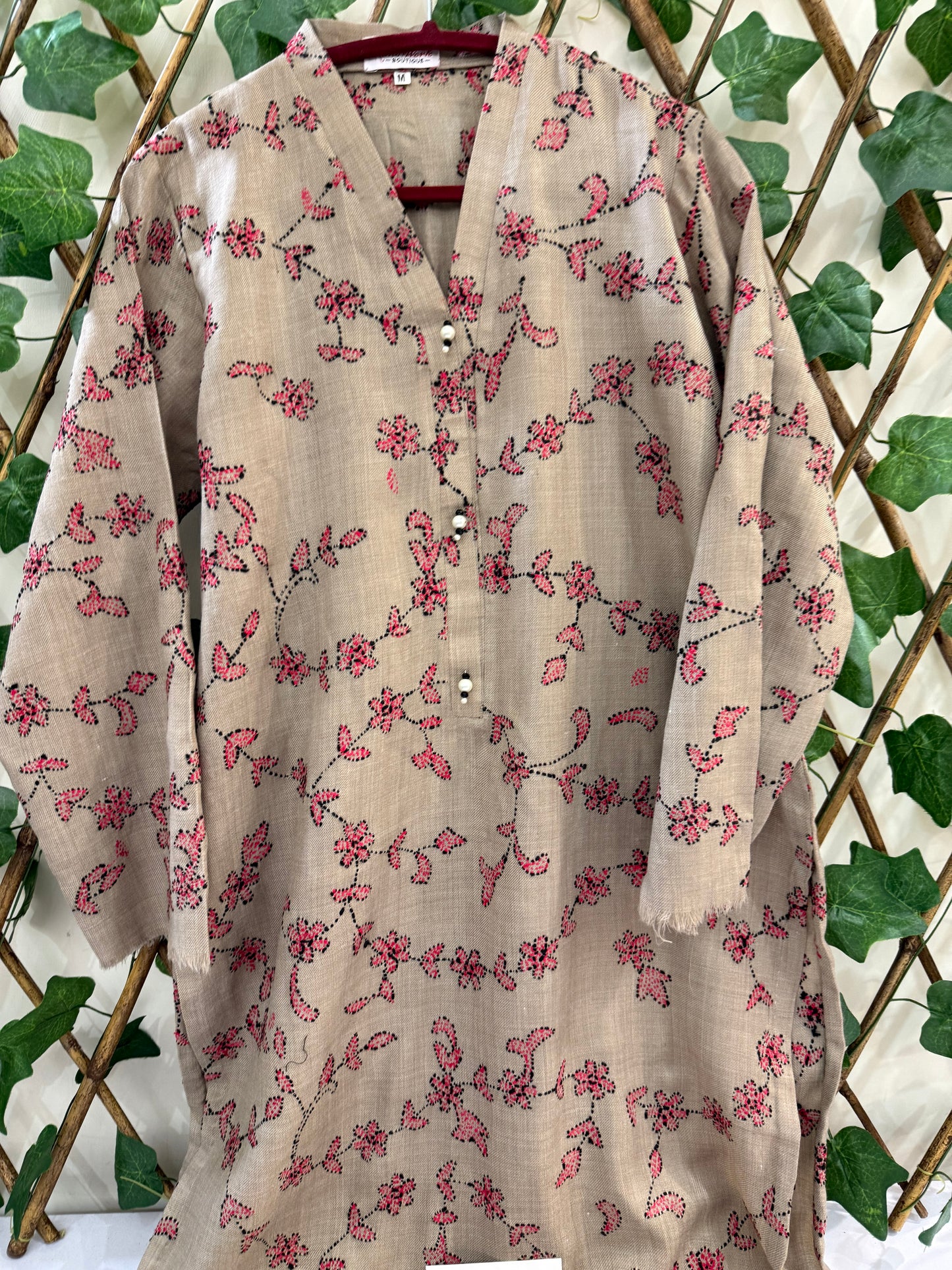 Pashmina kantha kurta size medium