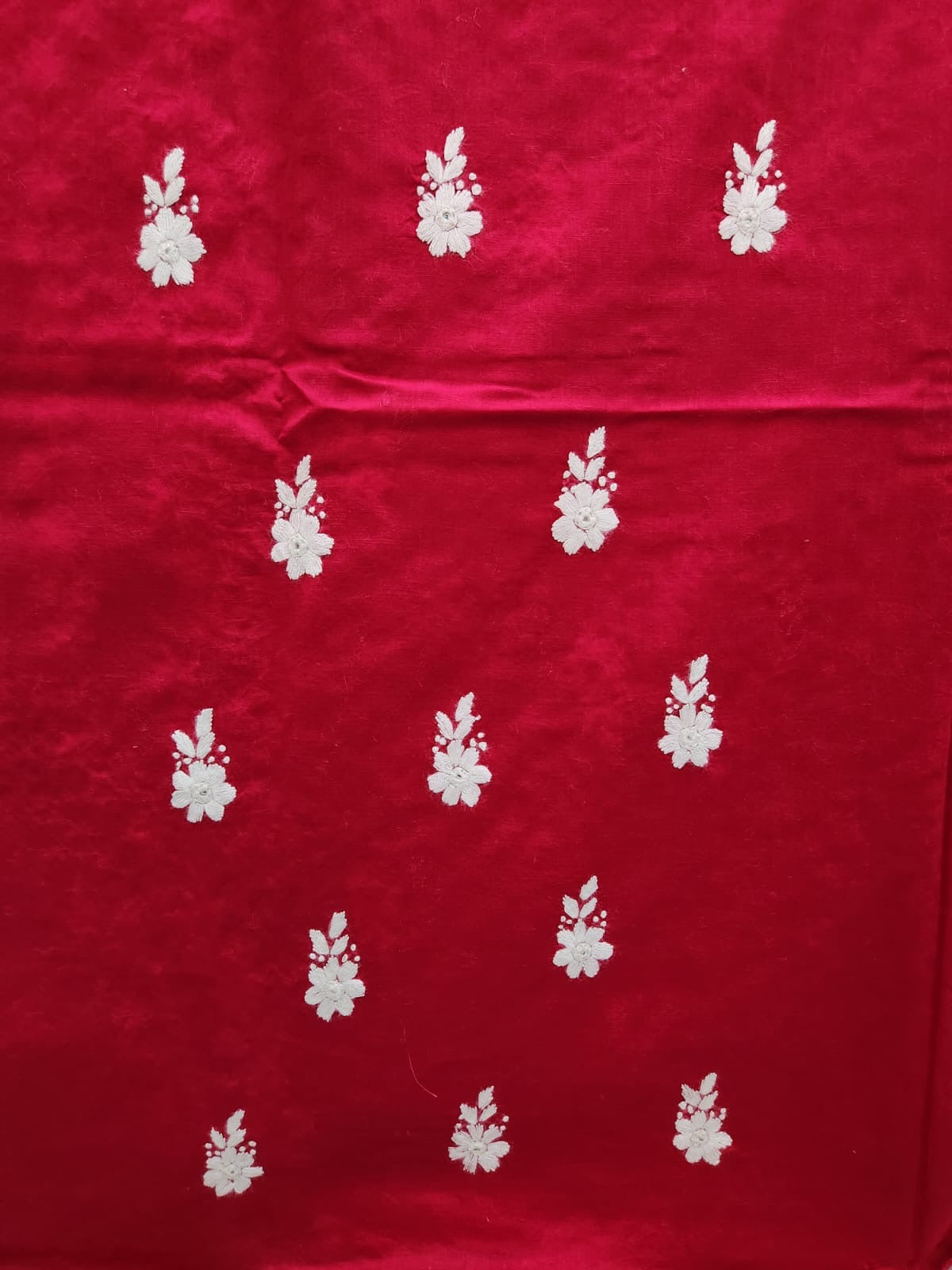 Budget friendly Hand Embroidered Red