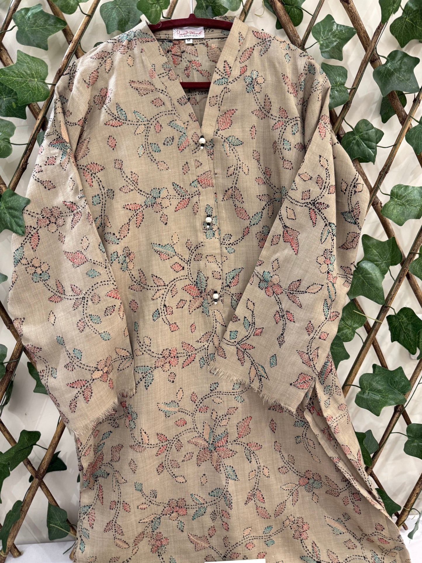 Pashmina kantha kurta size medium