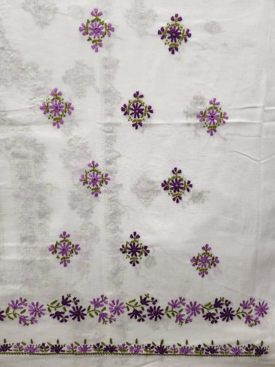 Pure lawn hand embroidered shirt