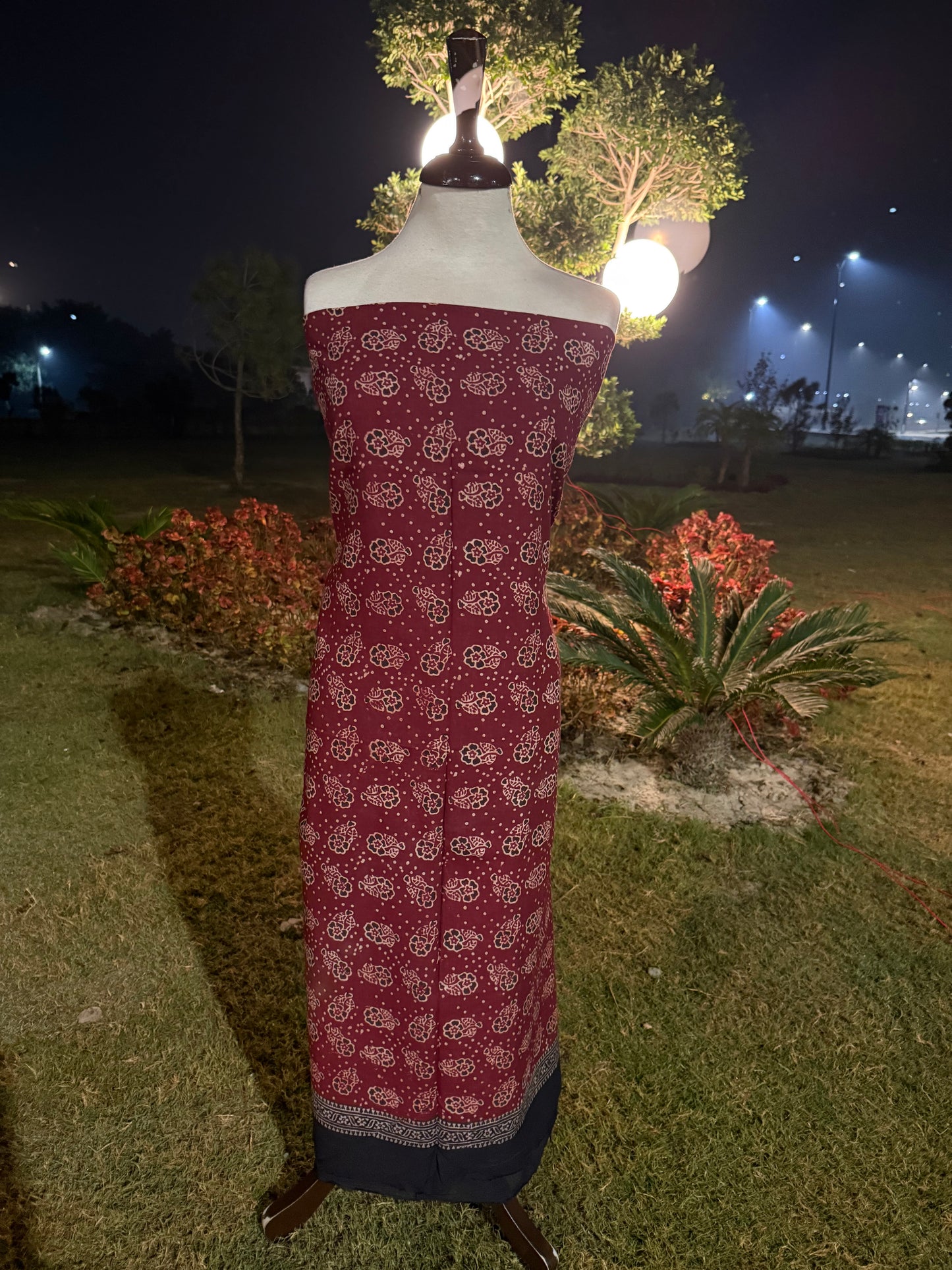 Lawn natural dyed shirt and dupatta