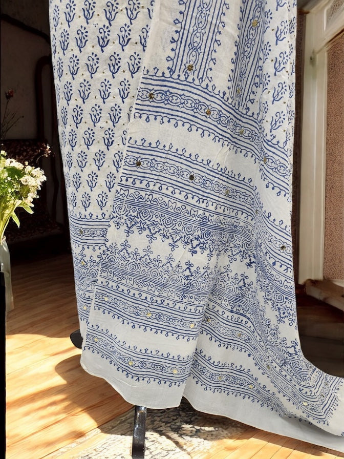 Block print with Mukesh Indigo
