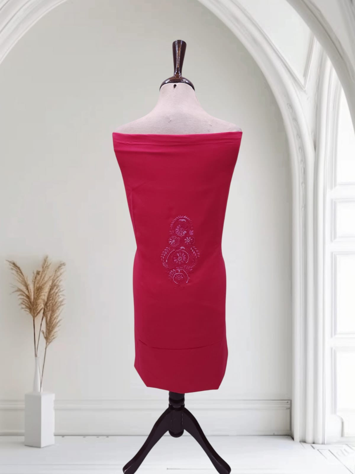 Marina 2pc Embroidered with Mukesh deep Hotpink