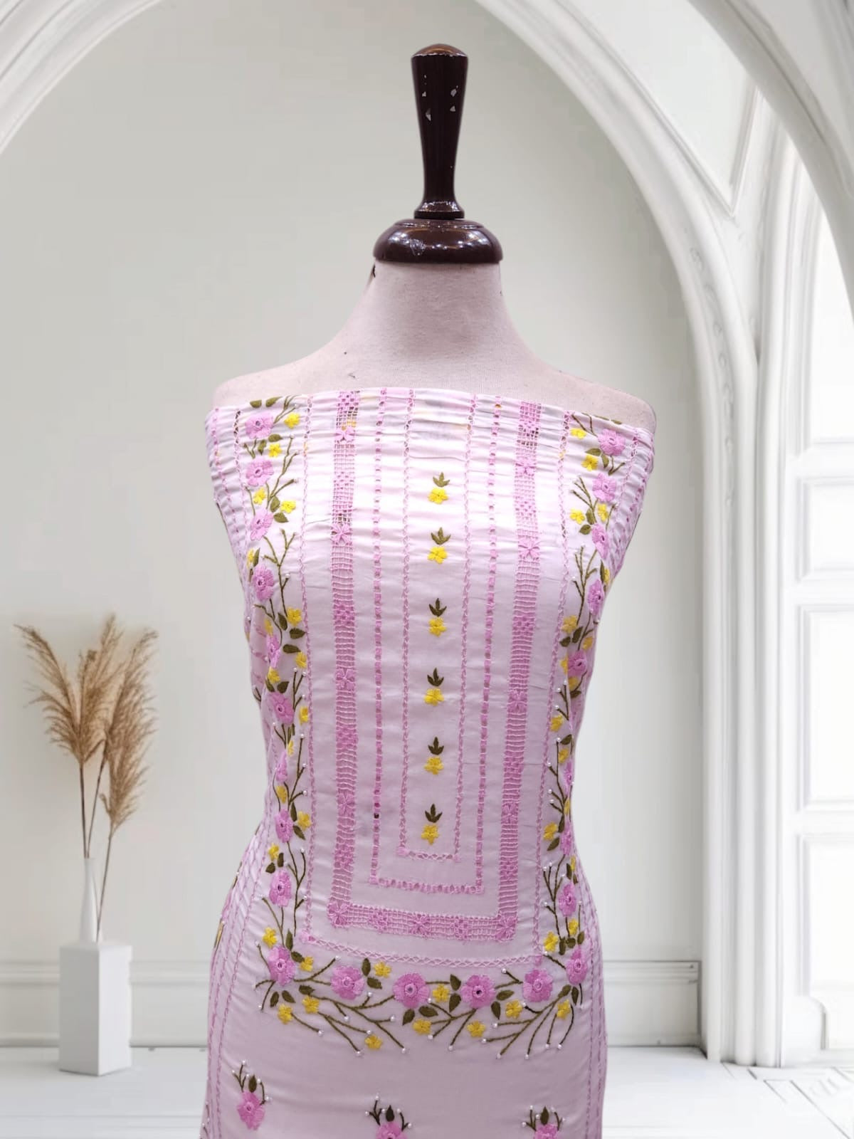 Royal Pink Lawn Tarkashi Shirt