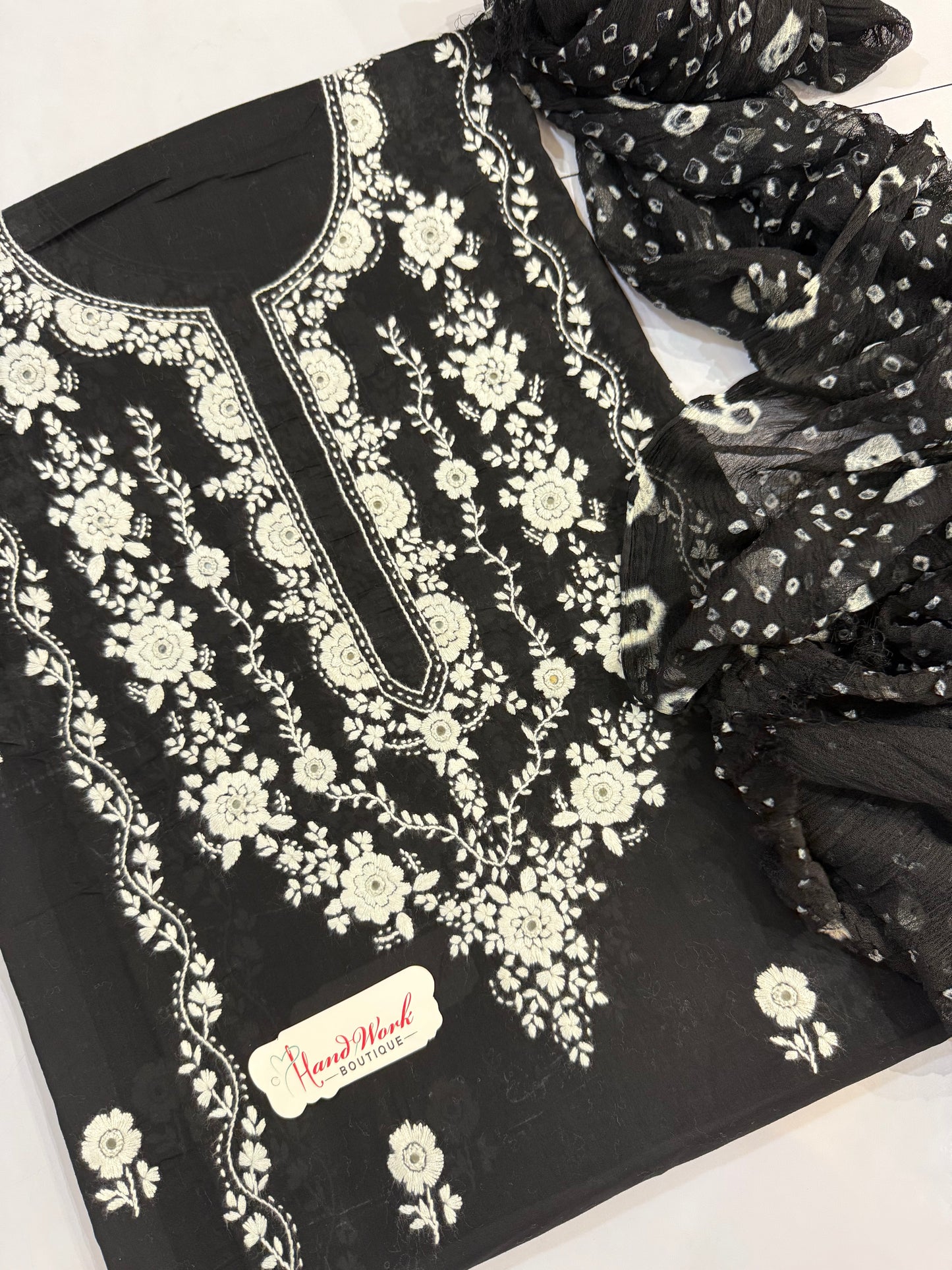 Deal wali shirt Handmade Embroidered shirt Black 001