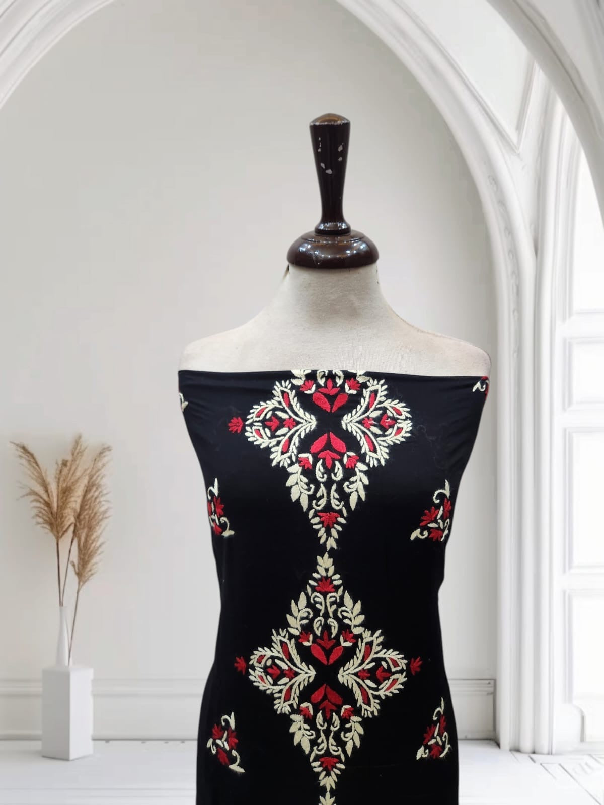Lawn hand embroidered front panel shirt