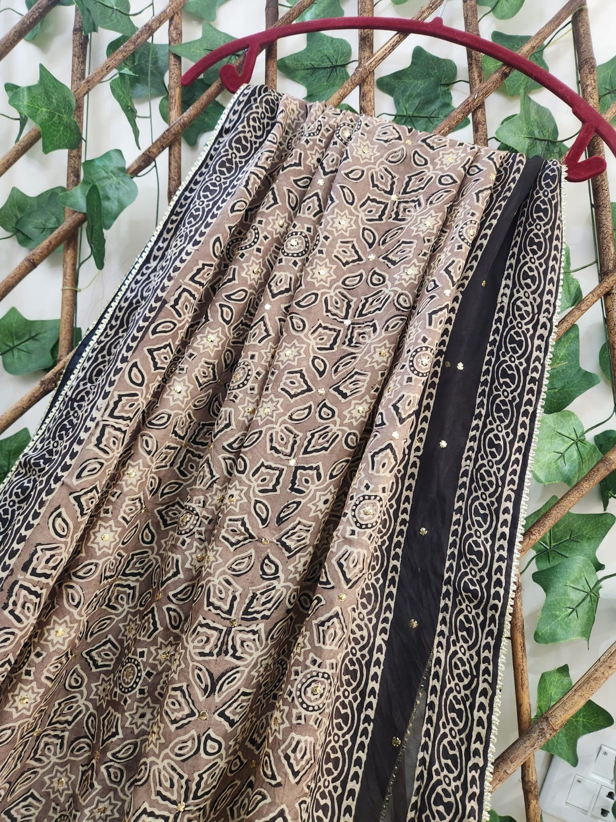 Natural dyed Mukesh silk long dupatta (advance payment)