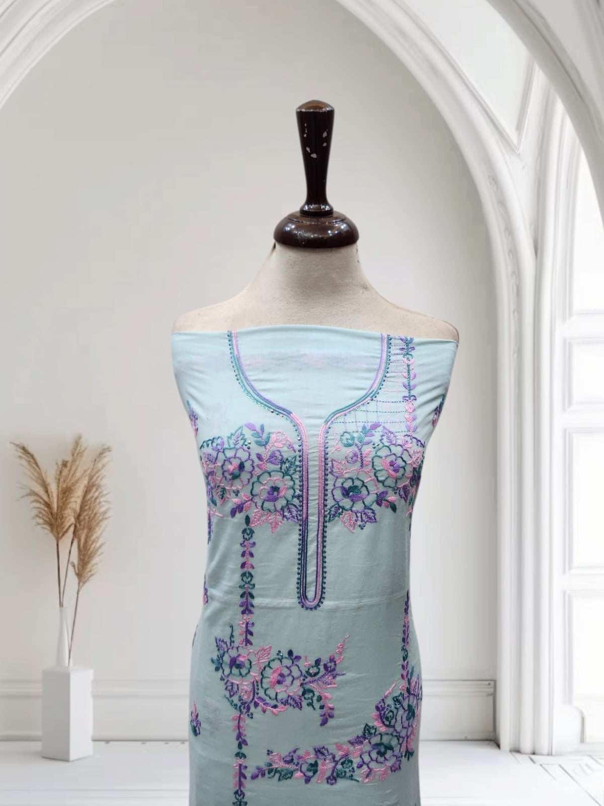 Lawn hand embroidered shirt