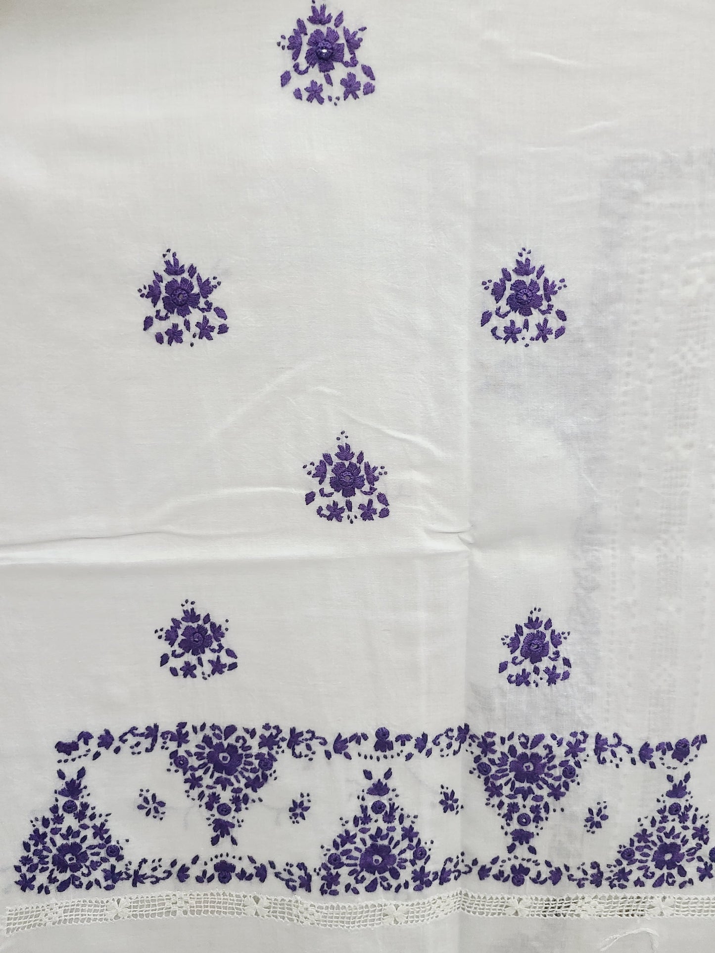 Bambino Hand Embroidered 2pc Lawn White with Blue