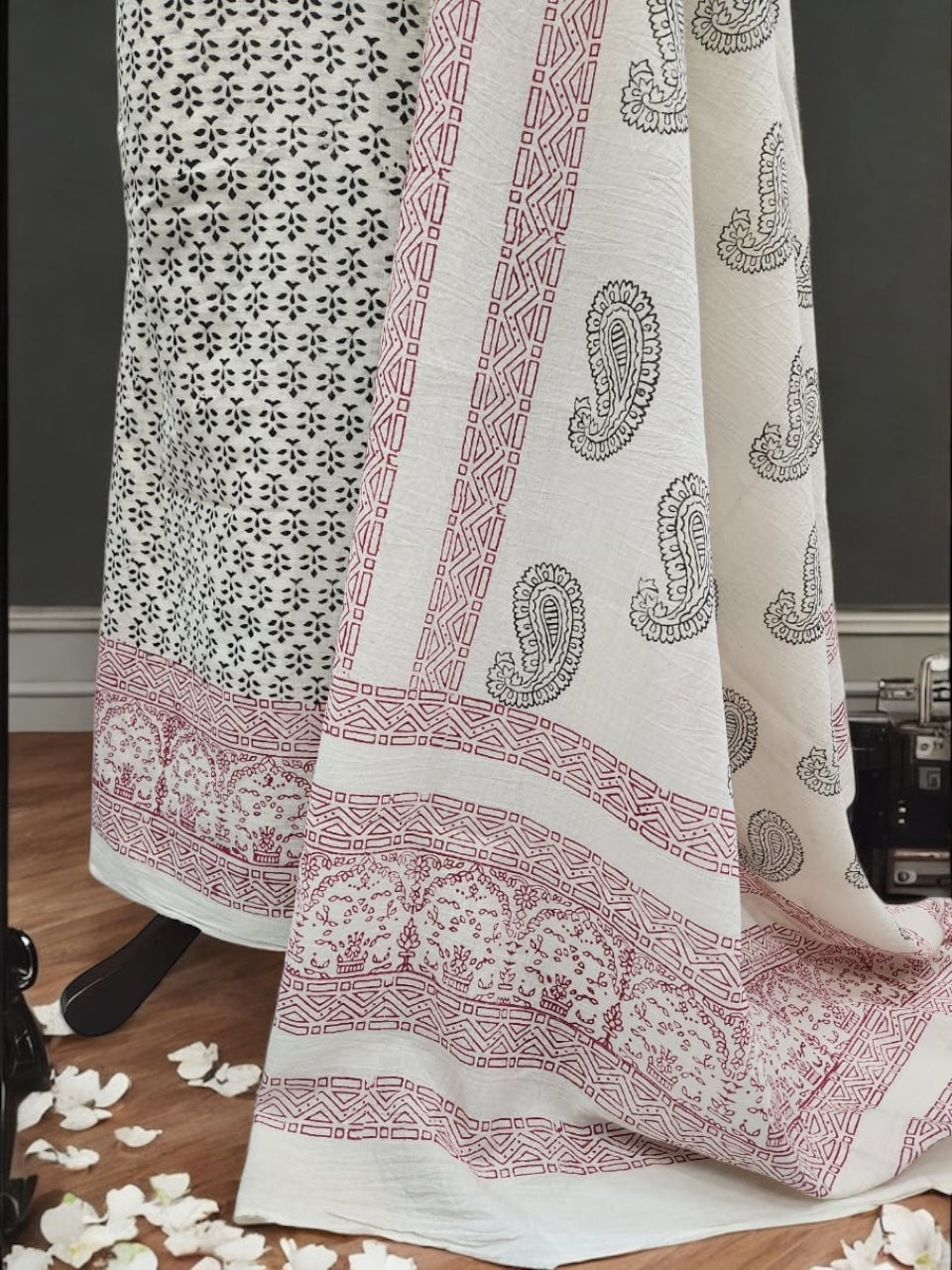 Amazing Block Print Lawn Black Maroon