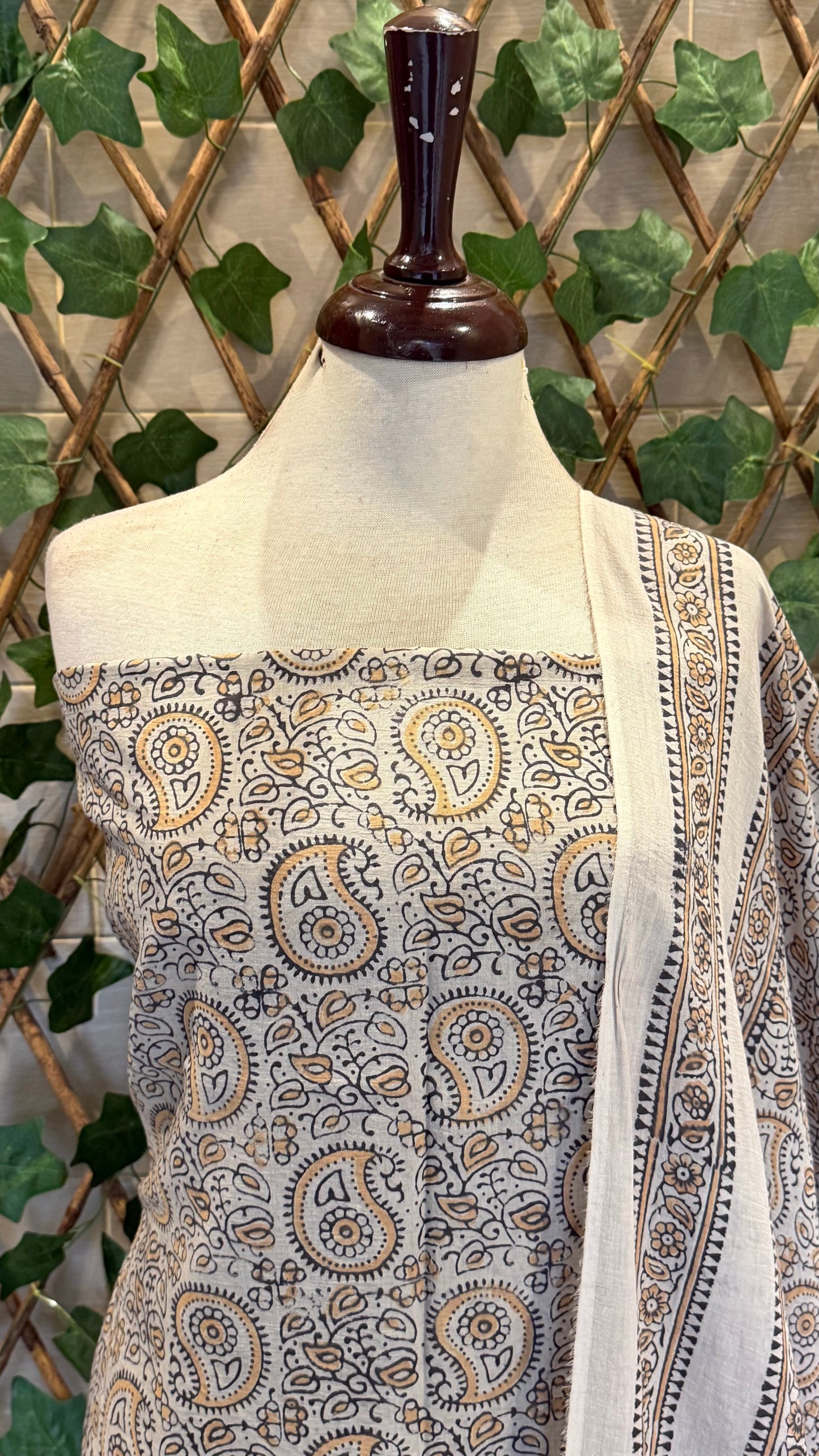 Lawn natural dyed shirt and dupatta