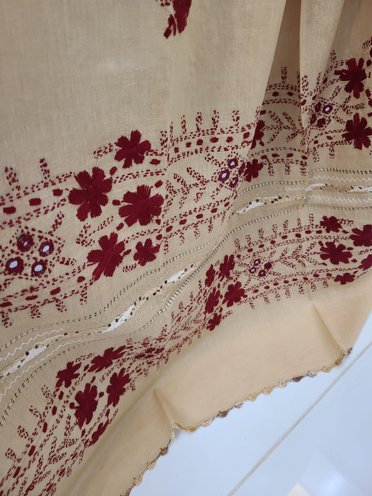 Pure lawn full size Tarkashi hand embroidered shawl