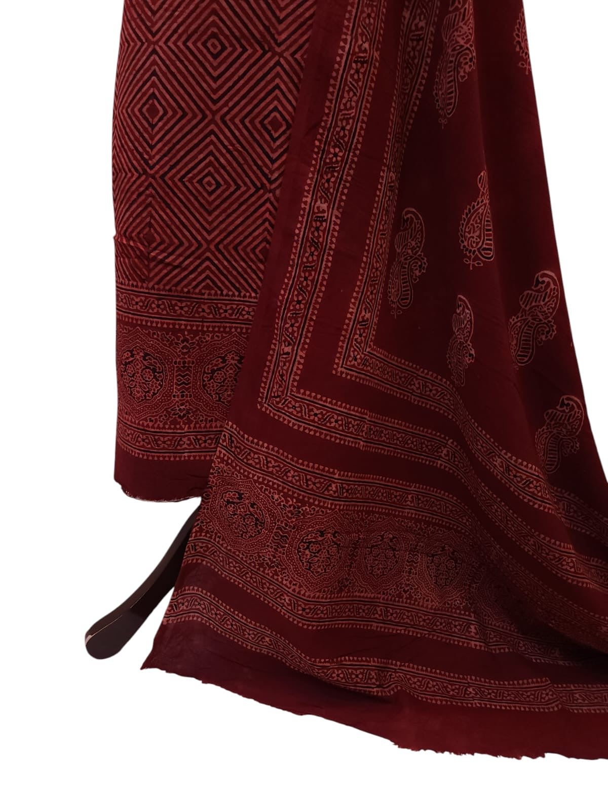 Maroon Geometrical designlawn 2pc