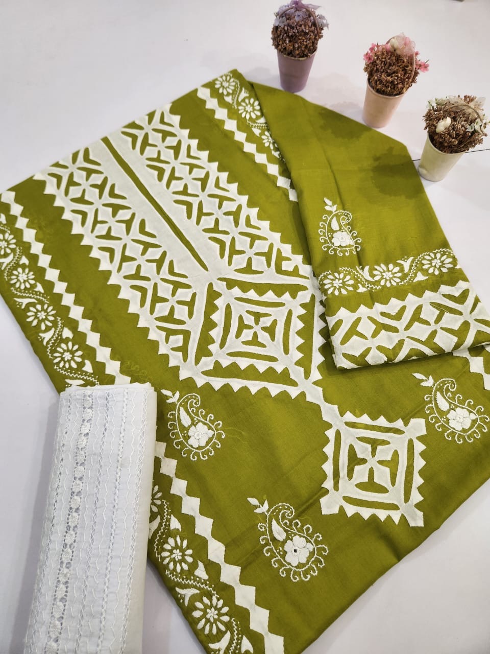Lawn Applique Shirt with Trouser