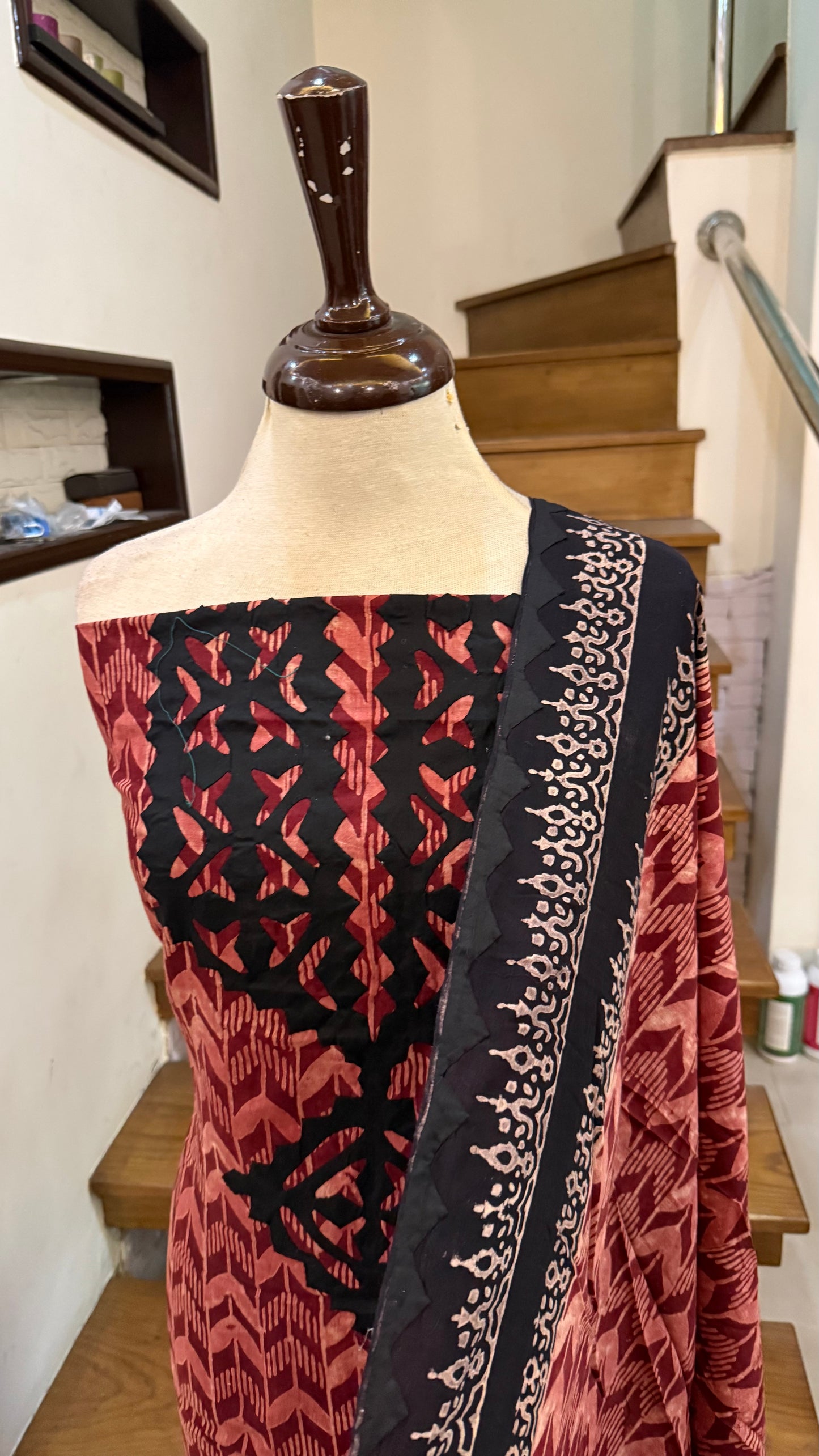 Lawn Natural dyed with applique