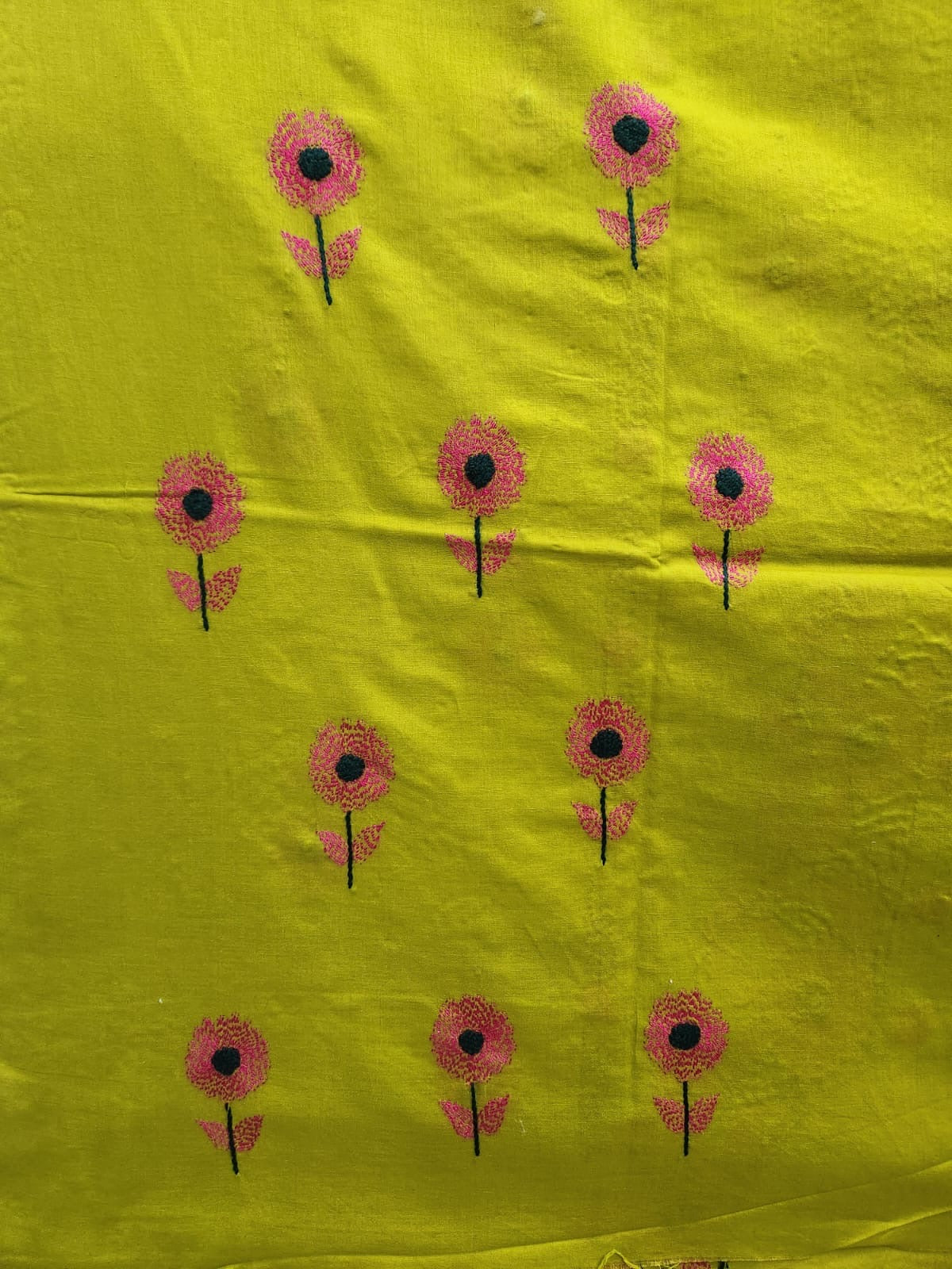 Sun Flower lawn hand embroidered shirt