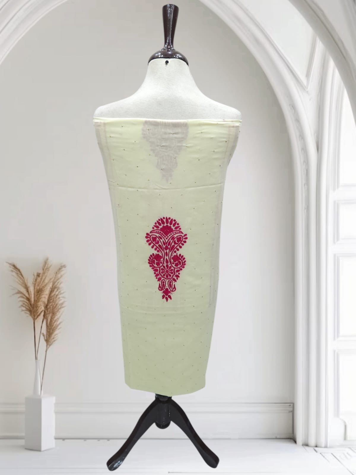 Lemon Tarkashi Mukesh Lawn Shirt