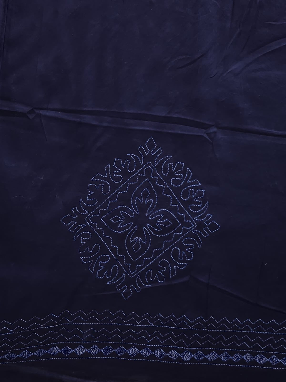 Kaccha tanka solid shade navy blue