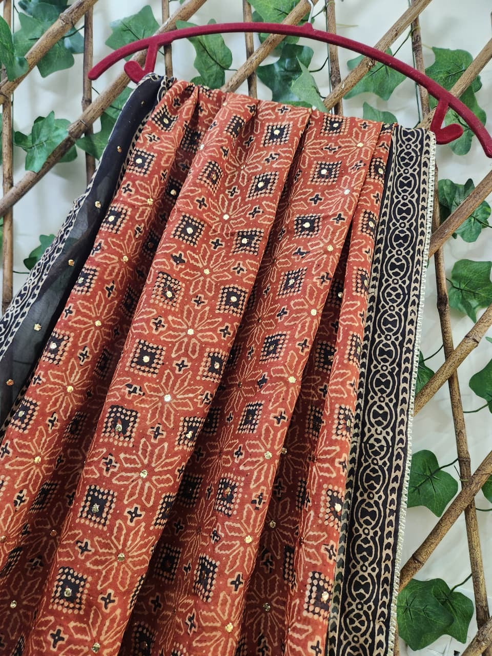 Natural Dyed Mukesh Silk long dupatta (advance payment)
