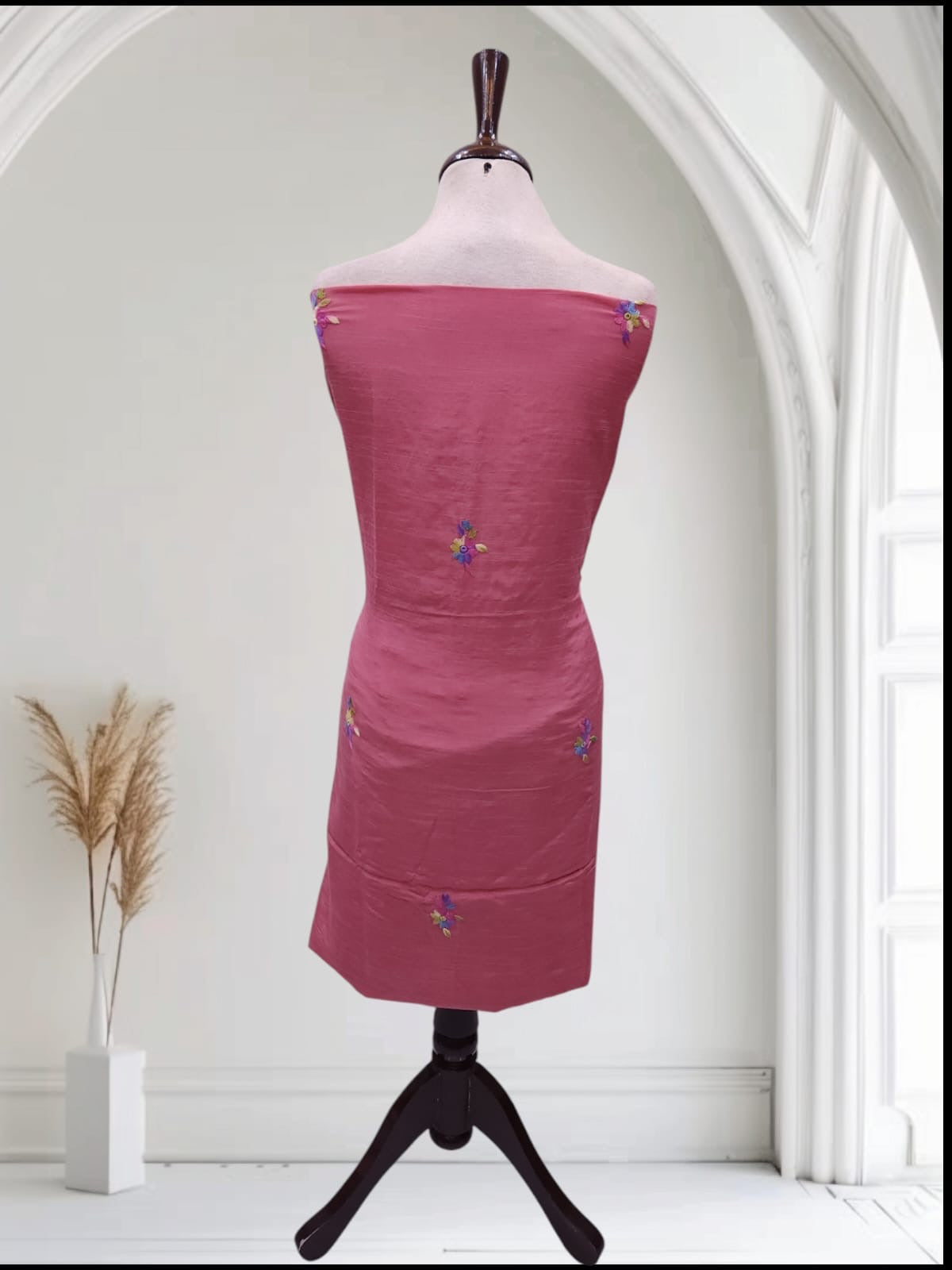 Raw silk tea pink Sophisticated 2pc