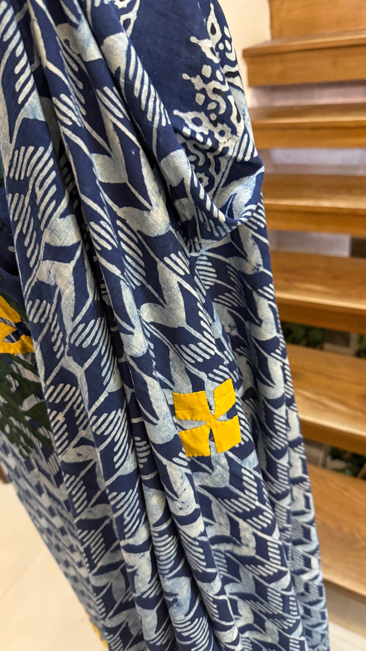 Lawn natural dyed with applique