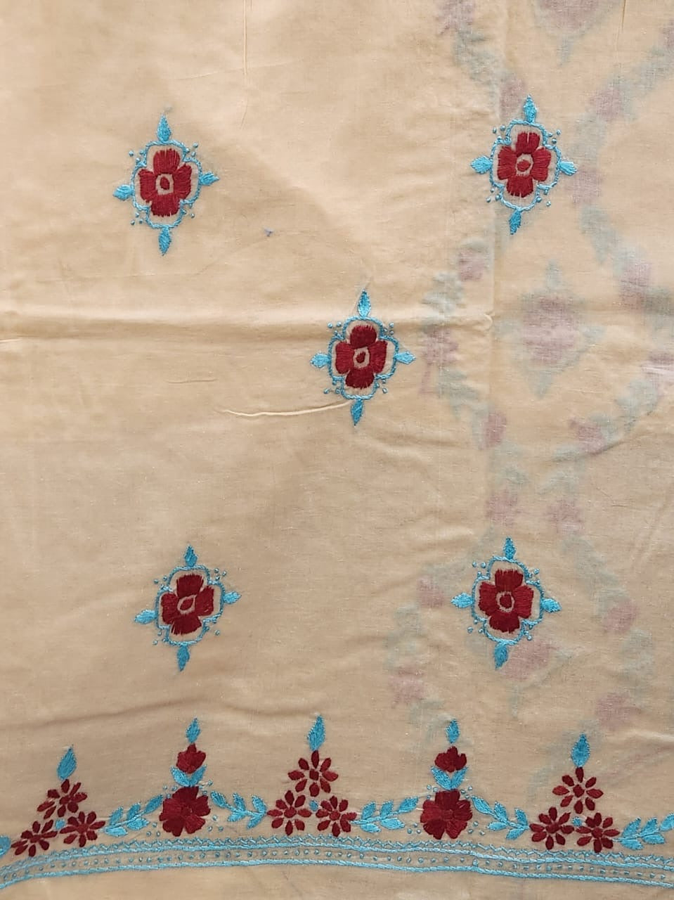 Pocket friendly lawn hand embroidered shirt