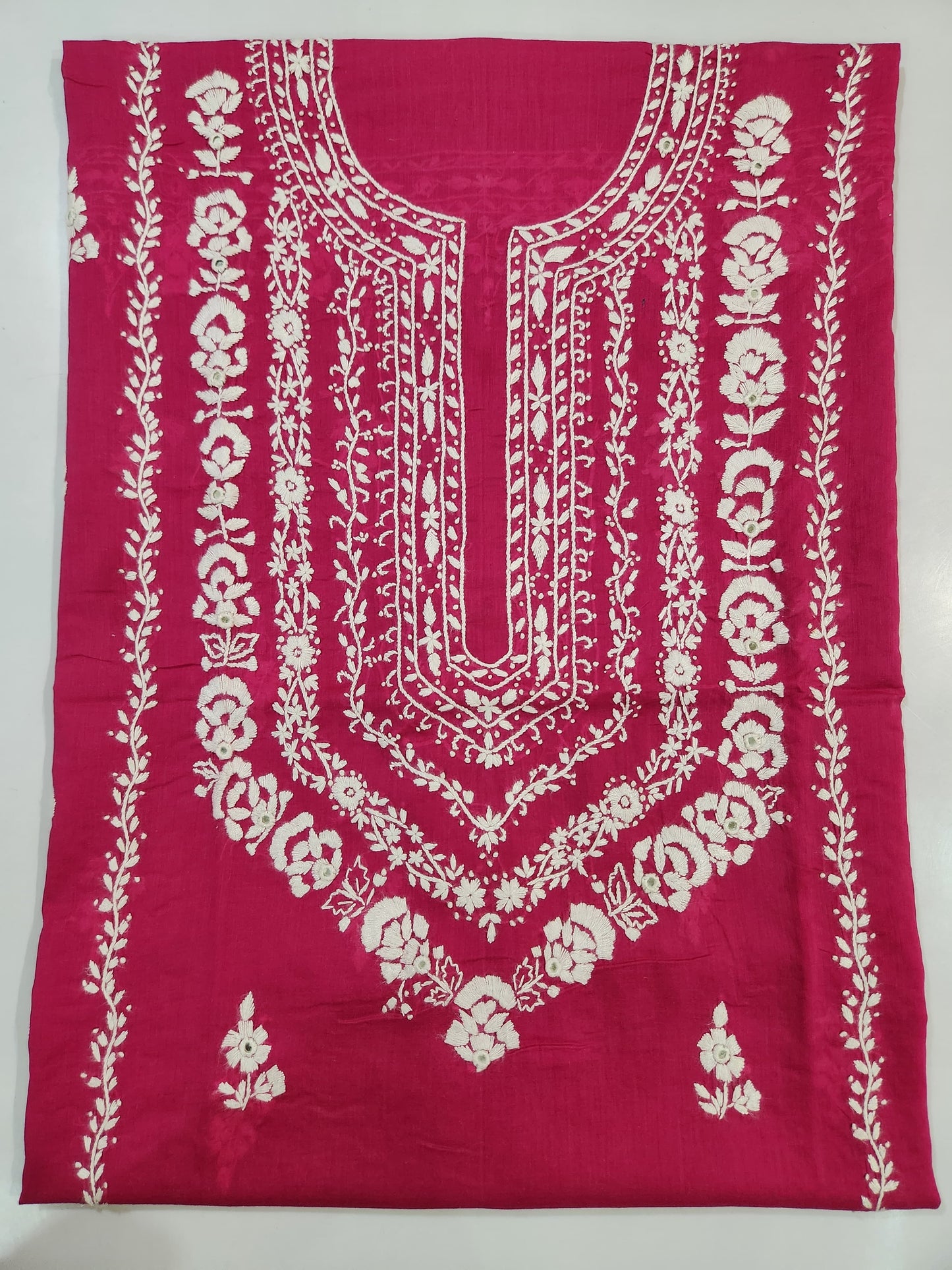 Heavy Embroidered Shirt hotpink