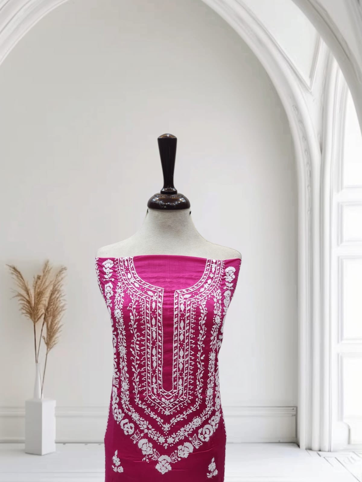 Heavy Embroidered Shirt hotpink