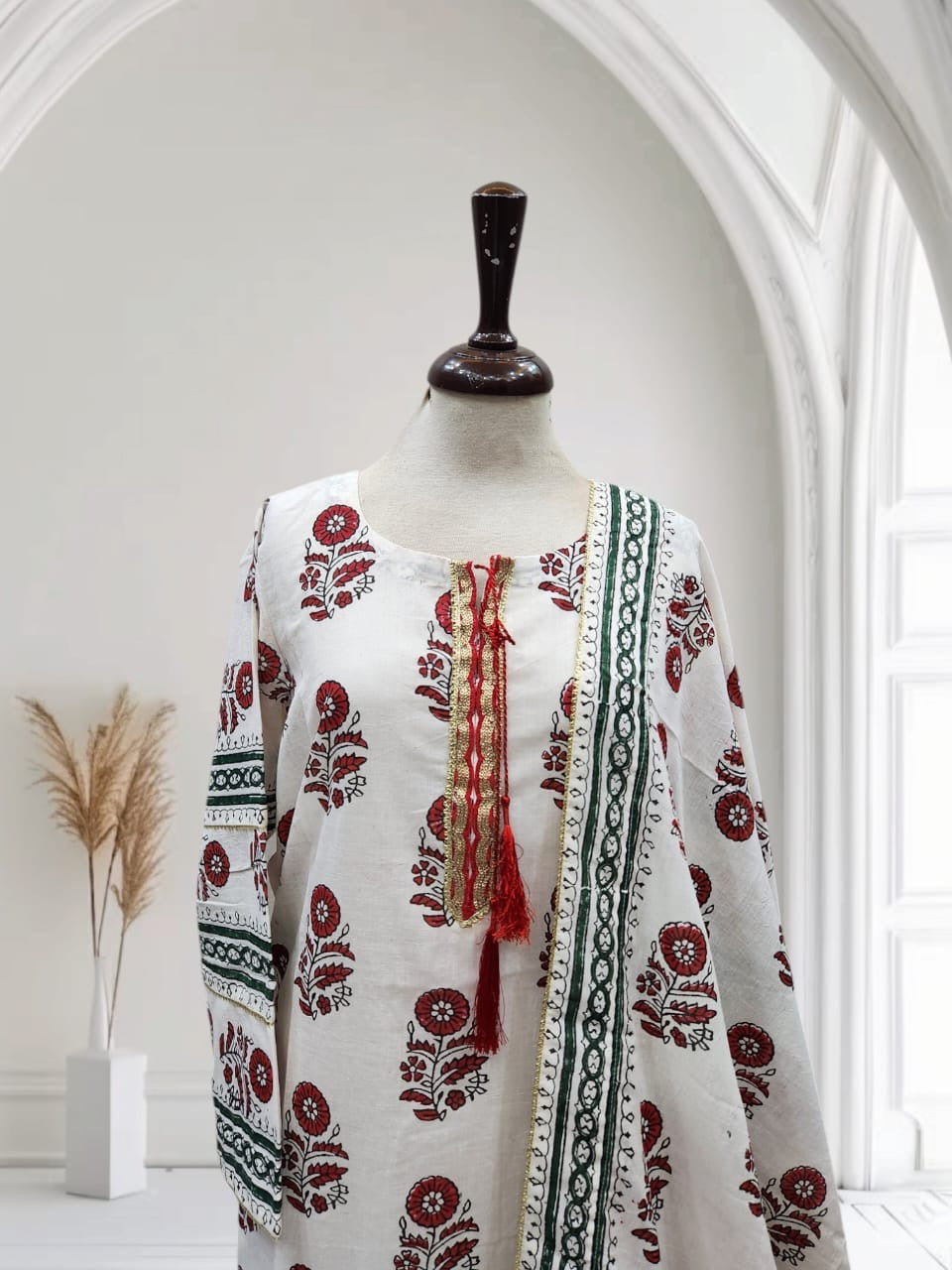 Stitched block print lawn 2pc size XL