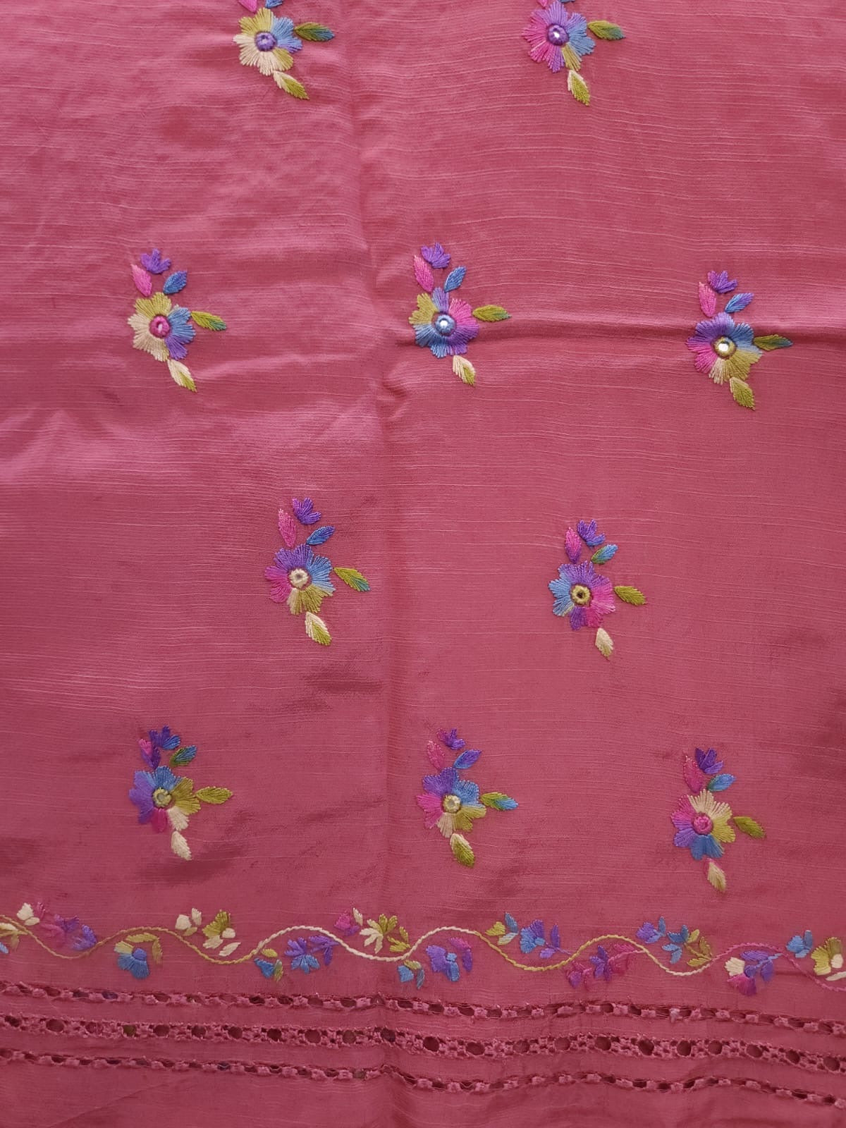 Raw silk tea pink Sophisticated 2pc