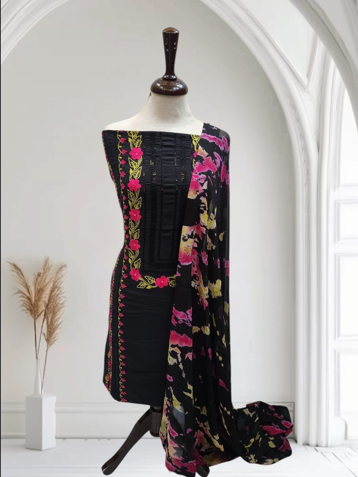 Rare Black beauty Raw Silk 2pc