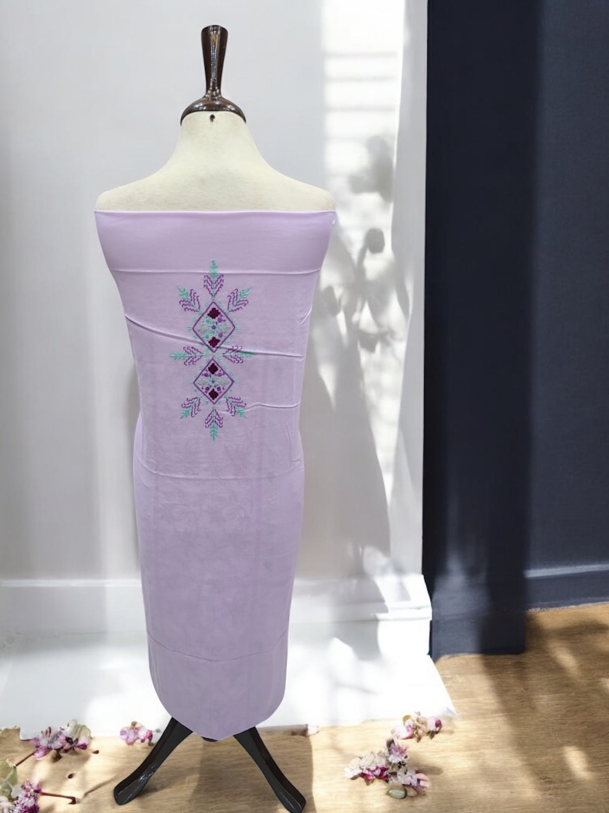 Lavender Tarkashi 3 types embroidered shirt