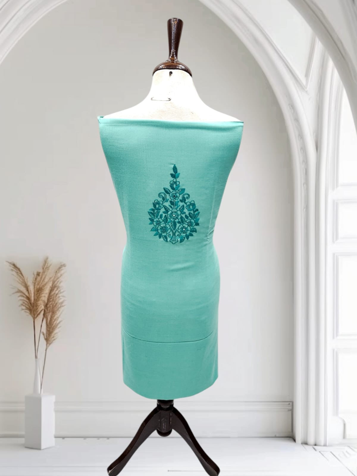 2pc Sea green Marina tarkashi mirror & embroidered