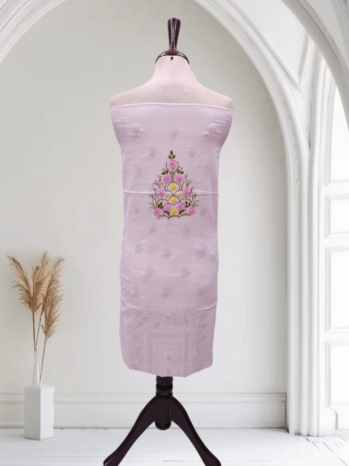 Royal Pink Lawn Tarkashi Shirt
