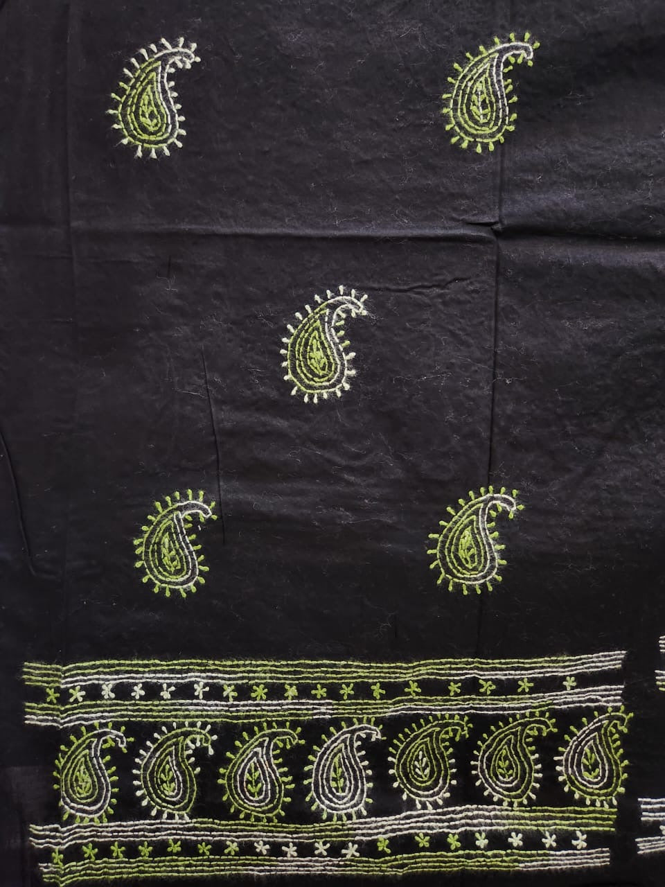 Lawn hand embroidered Jaal shirt its Mongia Green
