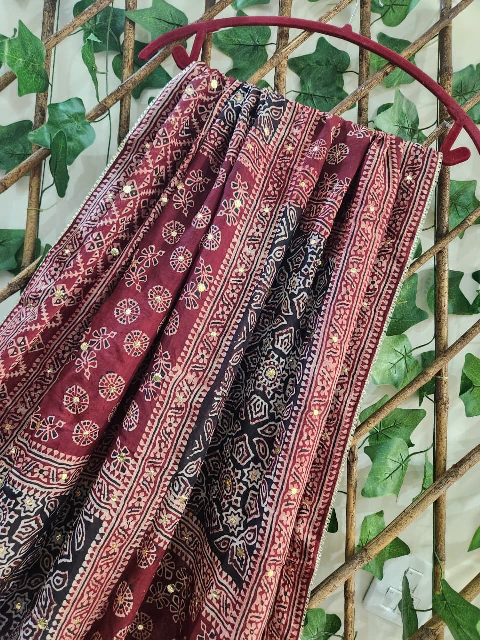 Natural dyed Medium silk mukesh silk long dupatta (advance payment)