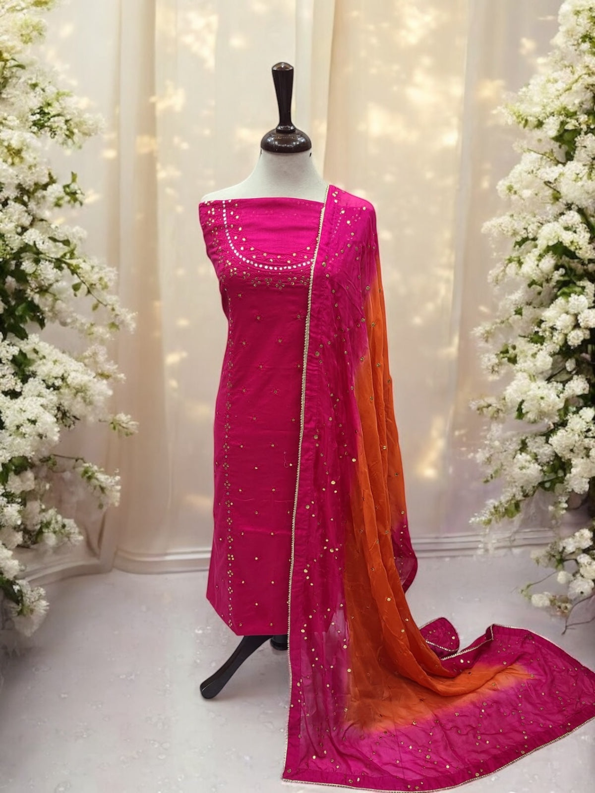 Eid Special Medium silk with Lawn 2pc