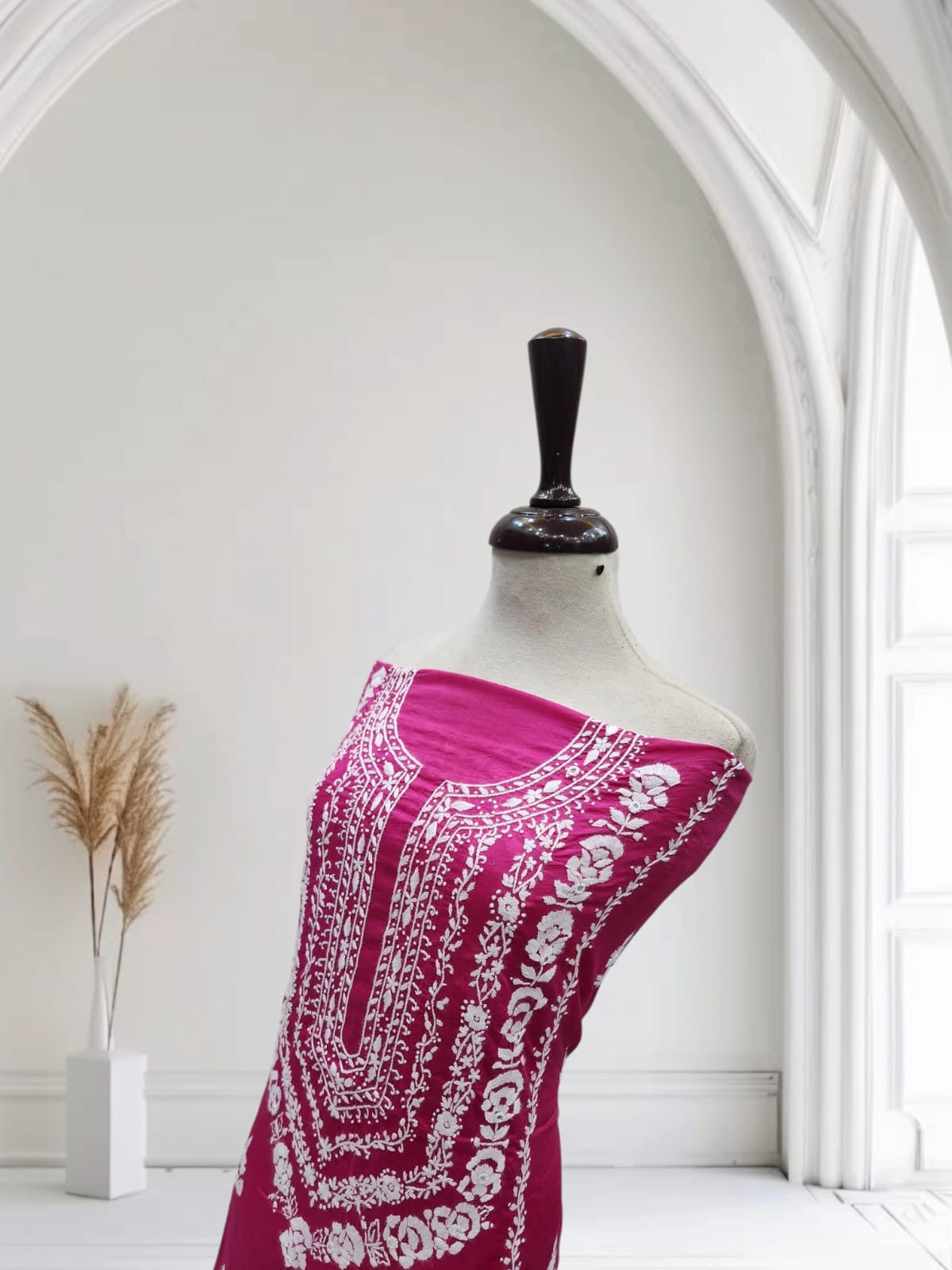 Heavy Embroidered Shirt hotpink