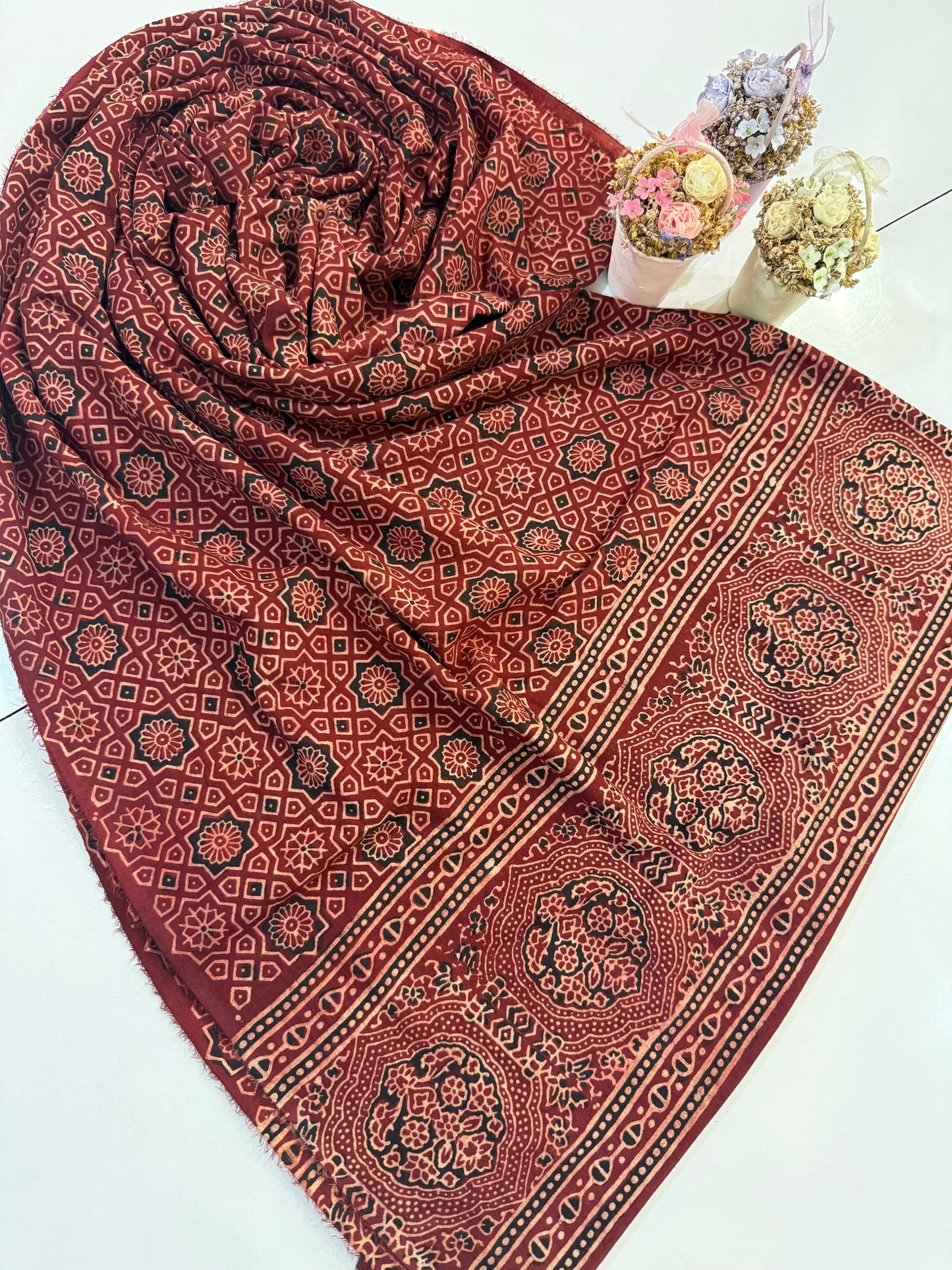 Maroon lawn organic dyed shirt